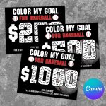 Editable Baseball Fundraiser Template Color My Goal