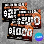 Editable Basketball Fundraiser Template Color My Goal