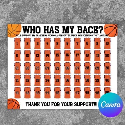 Editable Basketball Fundraiser Template Who Has My Back