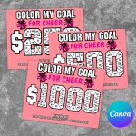 Editable Cheer Fundraiser Template Color My Goal