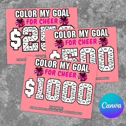 Editable Cheer Fundraiser Template Color My Goal