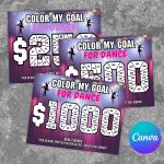 Editable Dance Fundraiser Template Color My Goal