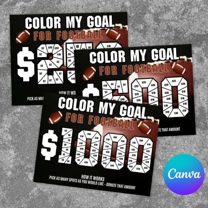 Editable Football Fundraiser Template Color My Goal