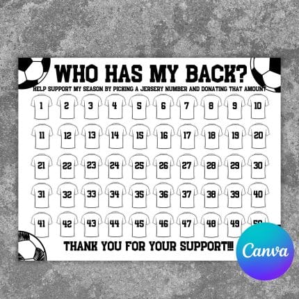 Editable Soccer Fundraiser Template Who Has My Back