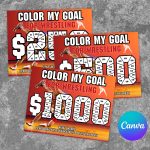 Editable Wrestling Fundraiser Template Color My Goal